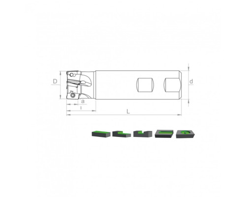 Корпус фрезы ST90 AP17 D26 C25 L250 Z02
