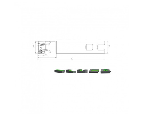 Корпус фрезы ST90 APKT10 D25 W25 L150 Z03-H