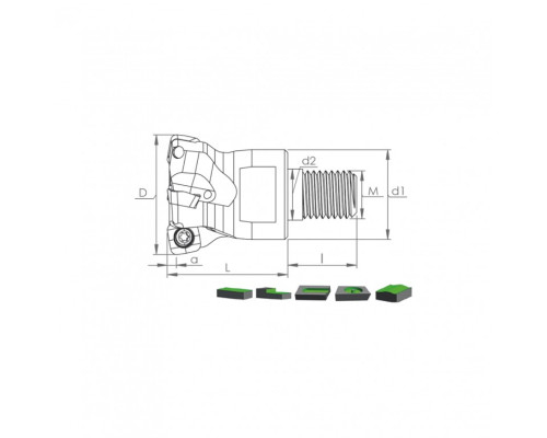 Корпус фрезы MHT SO10 D32 M16 L43 Z03-H