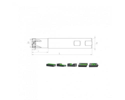 Корпус фрезы ST90 LN09 D20 W20 L150 Z03-H
