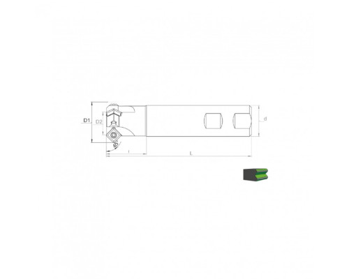Корпус фрезы HF45 SP09 D11-25 W20 L150 Z01