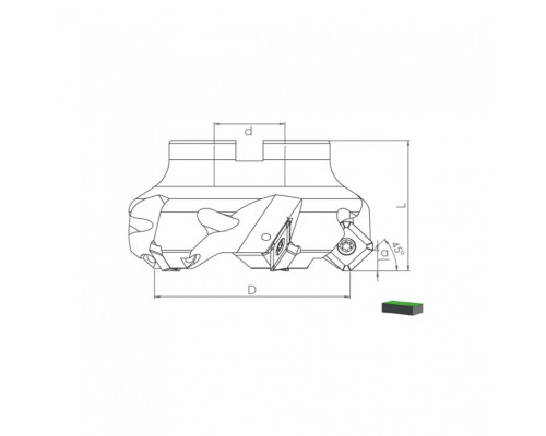 Корпус фрезы TK45 SE12 D50 A22 Z04-H