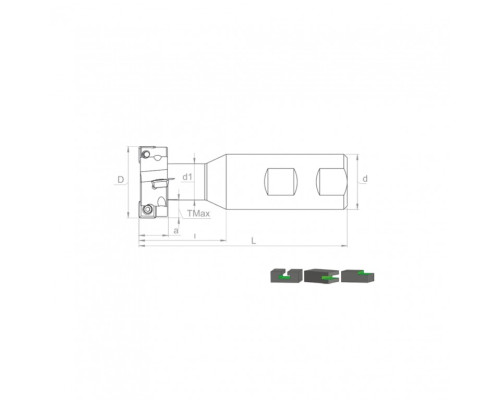 Корпус фрезы TF90 SP11 D47x20 W32 L120 Z04 T11.5