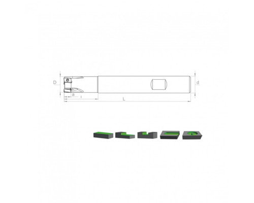 Корпус фрезы ST90 LN08 D16 W16 L150 Z02-H