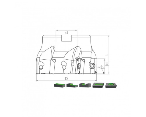 Корпус фрезы TK90 APKT16 D40 A16 Z04-H