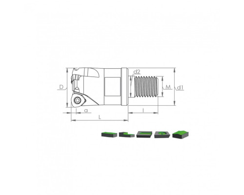 Корпус фрезы MHT JO08 D32 M16 L43 Z04-H