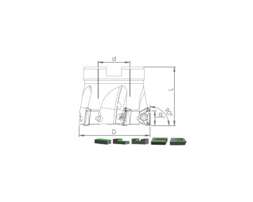 Корпус фрезы TK90 TO10 D40 A16 Z04-H