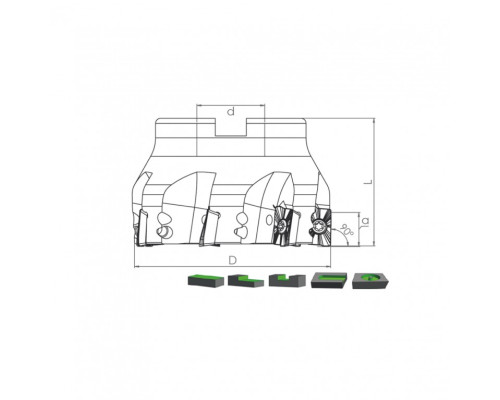 Корпус фрезы TK90 AD1505 D100 A32 Z08-H