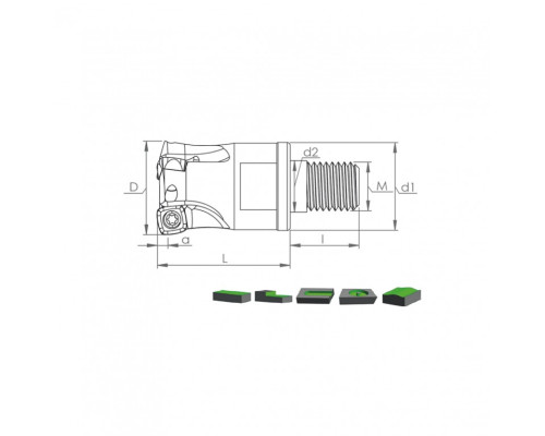 Корпус фрезы MHT SDMT09 D32 M16 L43 Z03-H