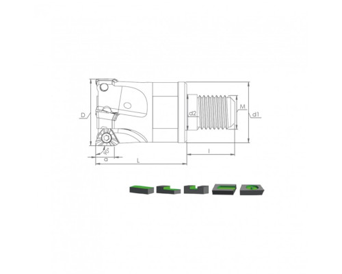 Корпус фрезы MT90 TP10 D25 M12 L35 Z03-H