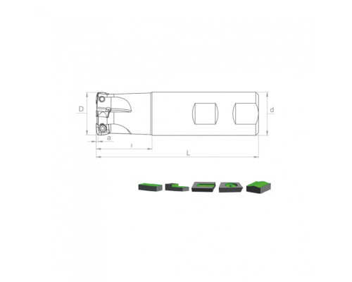 Корпус фрезы HST XDLT09 D25 W25 L150 Z02-H
