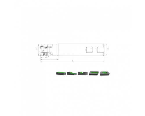 Корпус фрезы ST90 R390.11 D16 W16 L100 Z02-H