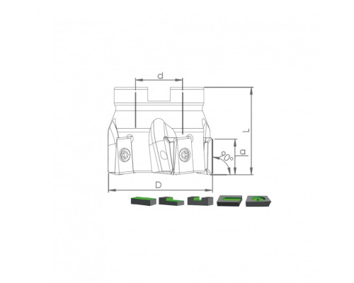 Корпус фрезы TK90 LN17 D100 A32 Z09-H