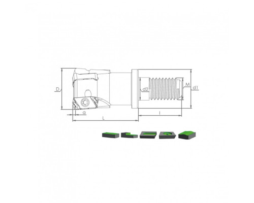 Корпус фрезы MHT EN10 D16 M08 L25 Z02-H