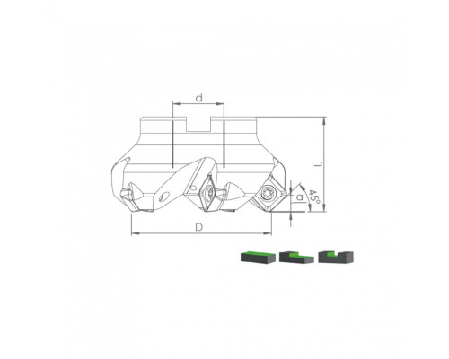 Корпус фрезы TK45 SNMT12 D100 A32 Z07-H