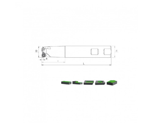 Корпус фрезы HST WD08 D20 W20 L150 Z02-H
