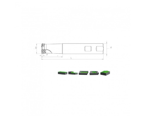 Корпус фрезы HST SP10 D25 W25 L150 Z02-H