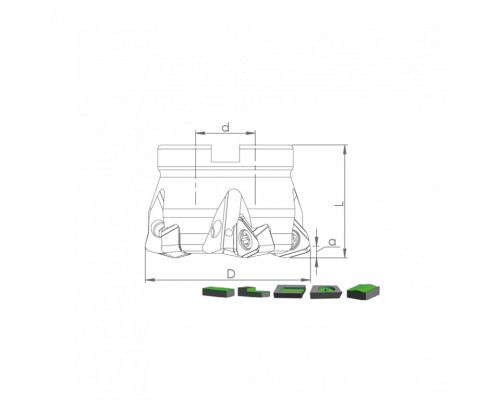 Корпус фрезы HTK WNMU09 D63 A22 Z05-H
