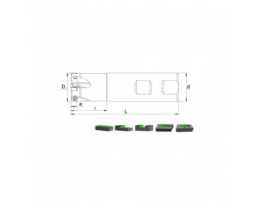 Корпус фрезы ST90 4N06 D16 W16 L150 Z02