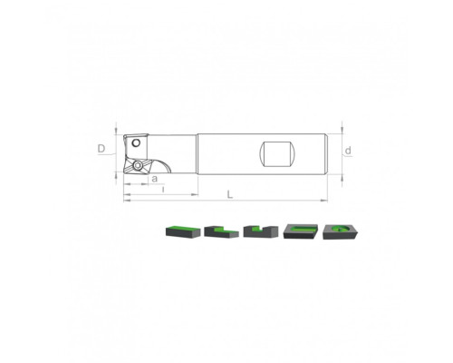 Корпус фрезы ST90 XO12 D20 C20 L200 Z02