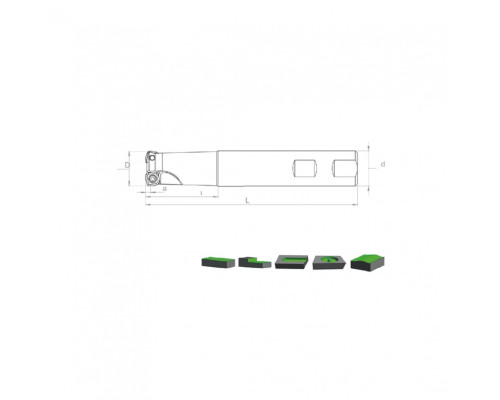 Корпус фрезы HST XP06 D16 W16 L150 Z02-H