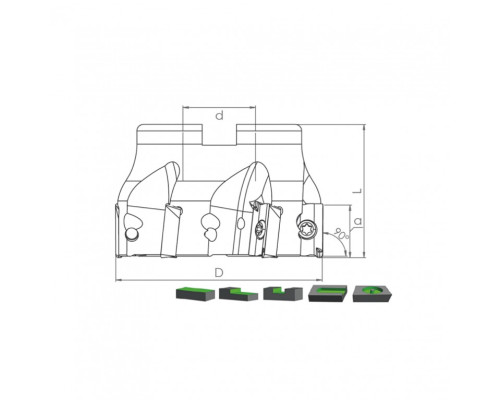 Корпус фрезы TK90 AP10 D100 A32 Z09-H