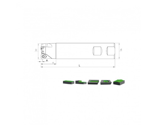 Корпус фрезы HST JD09 D33 W32 L150 Z03-H