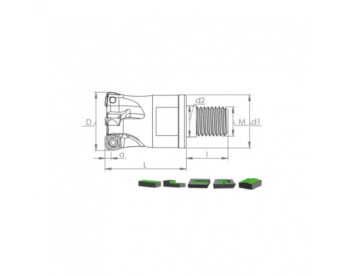 Корпус фрезы MHT SPKT08 D32 M16 L43 Z04-H