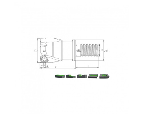 Корпус фрезы MT90 XNKT06 D32 M16 L43 Z04-H