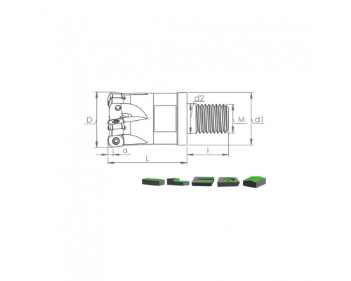 Корпус фрезы MHT BL06 D32 M16 L43 Z05-H