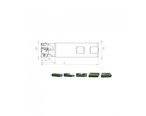 Корпус фрезы ST90 AX12 D16 C16 L200 Z02