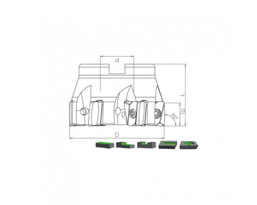 Корпус фрезы TK90 AN16 D100 A32 Z08-H