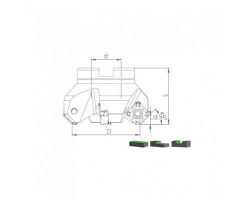 Корпус фрезы TK45 SN13 D100 A32 Z9-H
