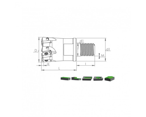 Корпус фрезы MHT LG03 D32 M16 L43 Z05-H