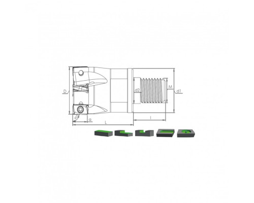 Корпус фрезы MT90 LM10 D16 M08 L25 Z02-H