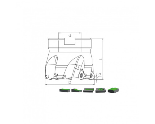 Корпус фрезы HTK JO08 D40 A16 Z04-H