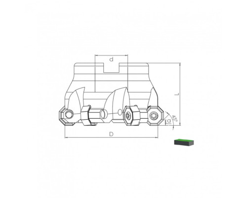 Корпус фрезы TK45 ON05 D100 A32 Z08-H