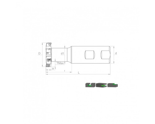 Корпус фрезы TF90 CC06 D20x9 W16 L100 Z02 T5