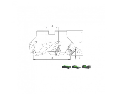 Корпус фрезы TK45 SE13 D50 A22 Z04-H