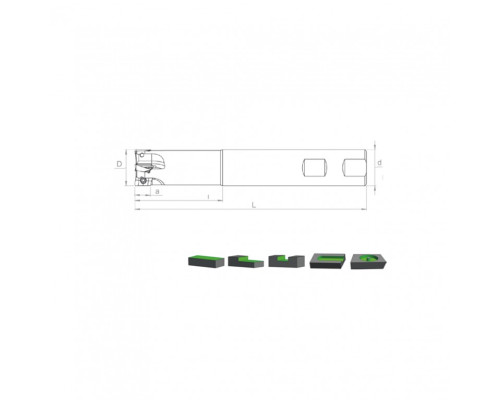 Корпус фрезы ST90 BD11 D17 W16 L150 Z02-H