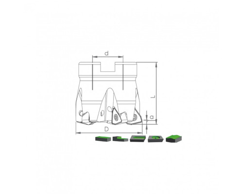 Корпус фрезы HTK WO09 D50 A22 Z05-H