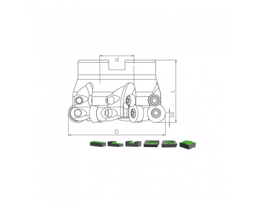 Корпус фрезы TK RD1003 D100 A32 Z08-H