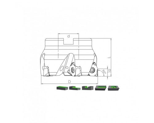 Корпус фрезы TK90 XNEX08 D80 A27 Z07-H