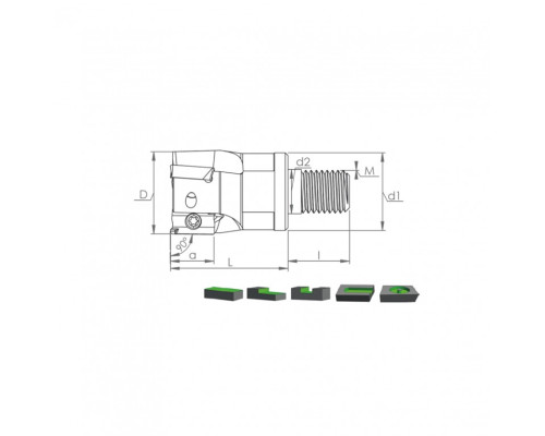 Корпус фрезы MT90 AP10 D40 M16 L43 Z05-H