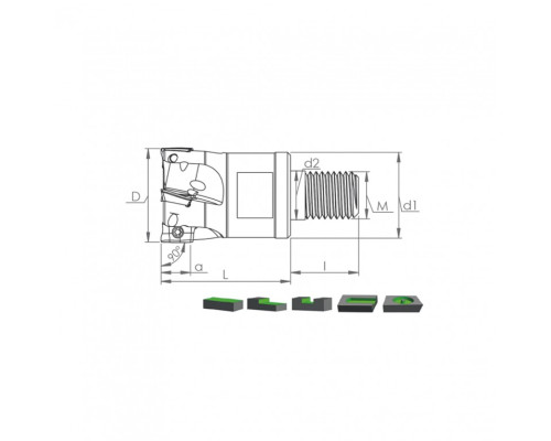 Корпус фрезы MT90 R390.11 D16 M08 L25 Z02-H