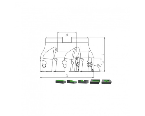 Корпус фрезы TK90 APMT11 D80 A27 Z08-H