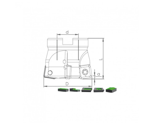 Корпус фрезы HTK SQ12 D50 A22 Z04-H