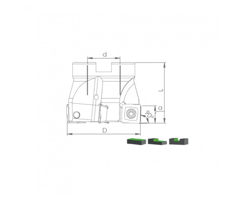 Корпус фрезы TK90 SDMT12 D100 A32 Z08-H