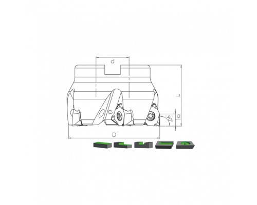 Корпус фрезы TK90 WNHU08 D100 A32 Z08-H