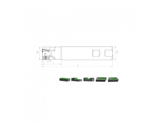Корпус фрезы ST90 ED10 D32 W32 L150 Z05-H